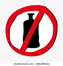 No bottle sign. Vector icon.