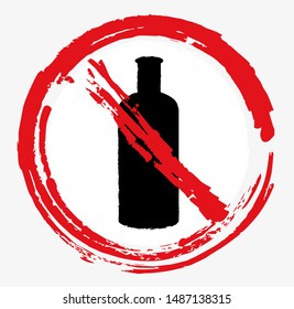 No bottle sign. Vector icon.