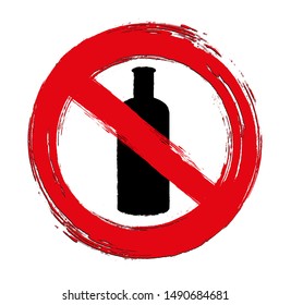 No bottle sign. Vector icon.