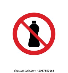  No bottle  vector. Not allow   bottle 
 water sign. The red circle prohibiting sing 