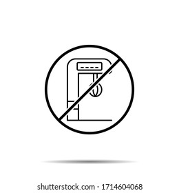 No Box, analytic, carousel icon. Simple thin line, outline vector of amusement ban, prohibition, embargo, interdict, forbiddance icons for ui and ux, website or mobile application