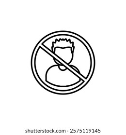 no boy icon Simple outline illustration