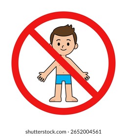 No Boy Sign on White Background