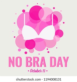 No Bra Day card or background. vector illustration.