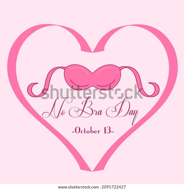 No Bra Day October 13 Decorated Stock Vector Royalty Free 2095722427