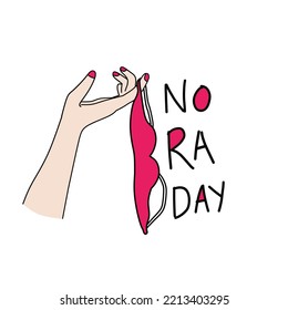 No bra day vector, on October 13th