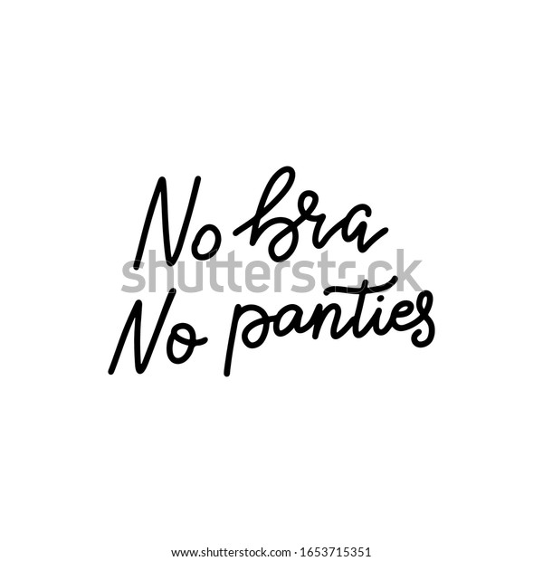 No Bra No Panties Sticker For Social Media Content Vector Hand Drawn