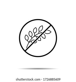 No branch icon. Simple thin line, outline vector of autumn ban, prohibition, embargo, interdict, forbiddance icons for ui and ux, website or mobile application