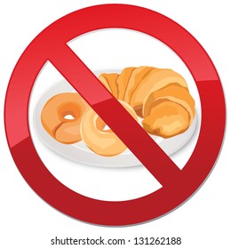 no bread - gluten free icon vector illustration