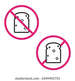 No bread icon. Gluten-free diet symbol. Vector illustration. EPS 10.