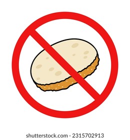 No Bread Sign on White Background