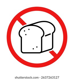 No Bread Sign on White Background