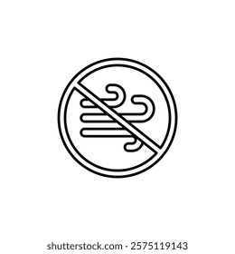 no breeze icon Simple outline illustration