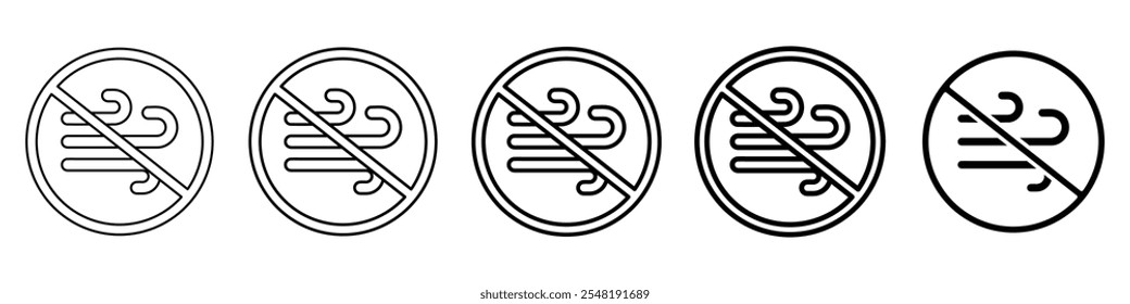 no hay brisa icono Simple delgada línea logo conjunto