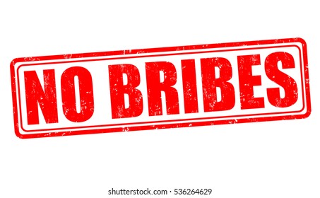 No bribes grunge rubber stamp on white background, vector illustration