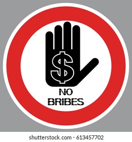 No bribes sign.
Financial relations having a corruption orientation are unacceptable in the performance of official duties.
