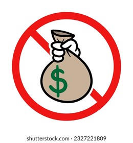 No Bribing Sign on White Background