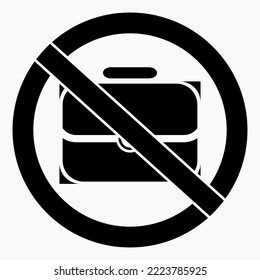 No briefcase. Diplomat ban. Do not use baggage. Ban bag. Commercial line vector icon for websites and mobile minimalistic flat design.