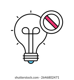 No bright light  Vector Filled outline illustration style icon. EPS 10 file