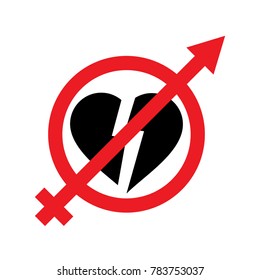 no broken heart symbol design