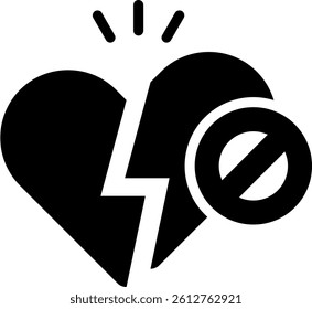 No Broken Icon Glyph Vector Illustration