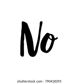 No Brush Hand Lettering Vector Black on White Background