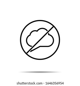 No bubble, chat, cloud icon. Simple thin line, outline vector of chat bubble ban, prohibition, forbiddance icons for ui and ux, website or mobile application