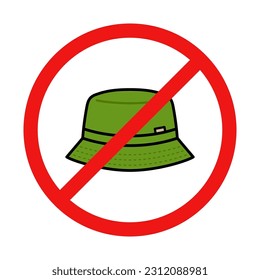 No Bucket Sign on White Background