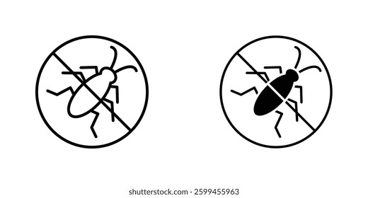 No Bug flat simple vector icons illustration set.