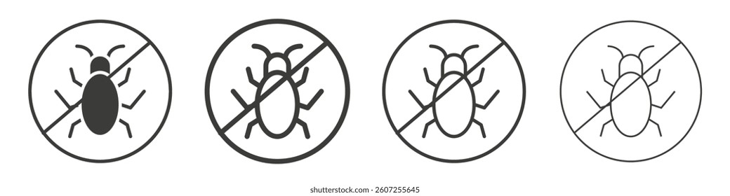 No Bug icon collection for website designs