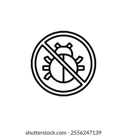 no bug icon Flat symbol set outline