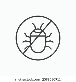 No Bug icon isolated on white background