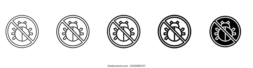 no bug icon Simple outline illustration