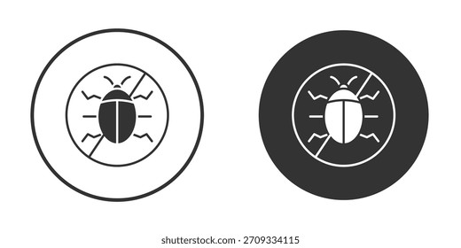 No Bug icon symbol sign in solid style.