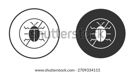 No Bug icon symbol sign in solid style.