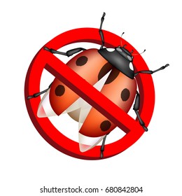 no bug prohibition sign vector on white background