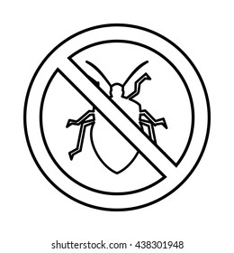 No bug sign icon, outline style