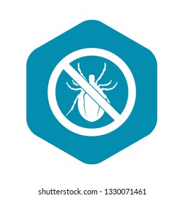 No bug sign icon in simple style isolated on white background