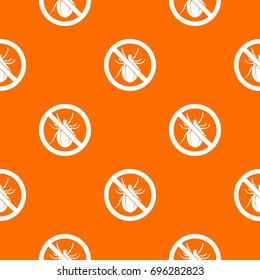 No bug sign pattern repeat seamless in orange color for any design. Vector geometric illustration