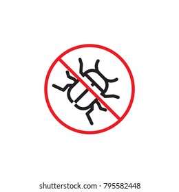No Bug symbol, vector illustration