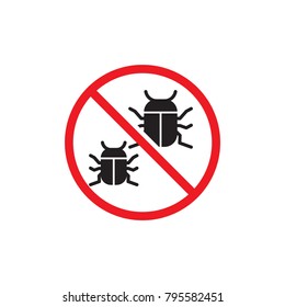 No Bug Symbol, Vector Illustration