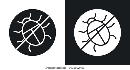 No Bug thin icon collection.