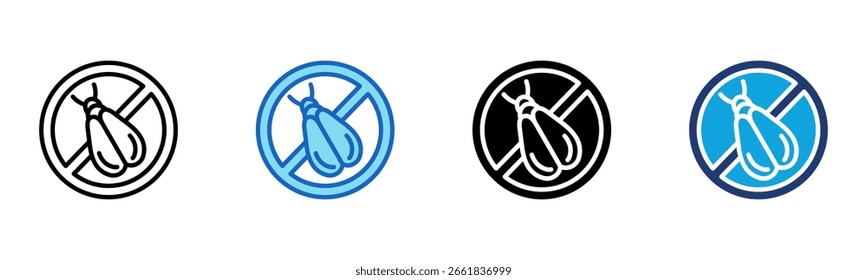 Sem ícone de bugs Ilustração de vetor de vários estilos