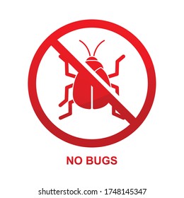 No bugs sign isolated on white background vector illustration.