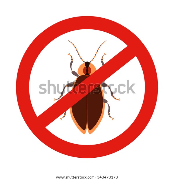 No Bugs Sign Prohibition Symbol Pest Stock Vector (Royalty Free) 343473173