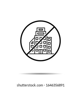 No building icon. Simple thin line, outline vector of buildings ban, prohibition, forbiddance icons for ui and ux, website or mobile application