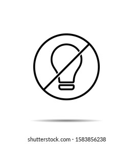 No bulb icon. Simple thin line, outline vector of web ban, prohibition, embargo, interdict, forbiddance icons for ui and ux, website or mobile application