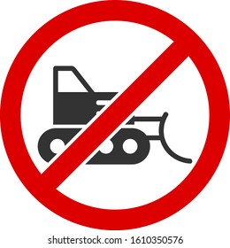 No bulldozer vector icon. Flat No bulldozer symbol is isolated on a white background.