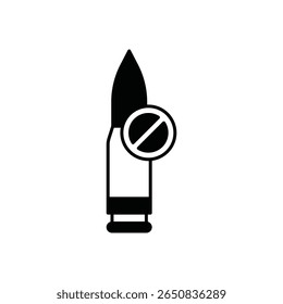 No Bullet Forbidden Sign Fill Icon