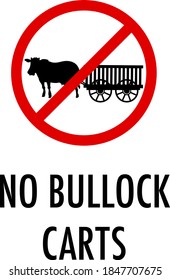 No bullock carts sign on white background illustration